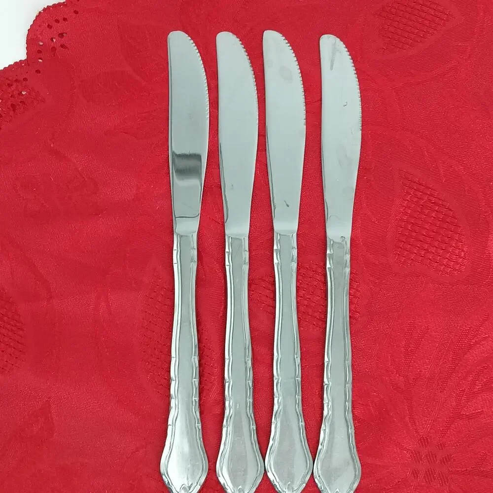4X BK Oneida Community SATINIQUE Like READ Stainless Butter Dinner Knives